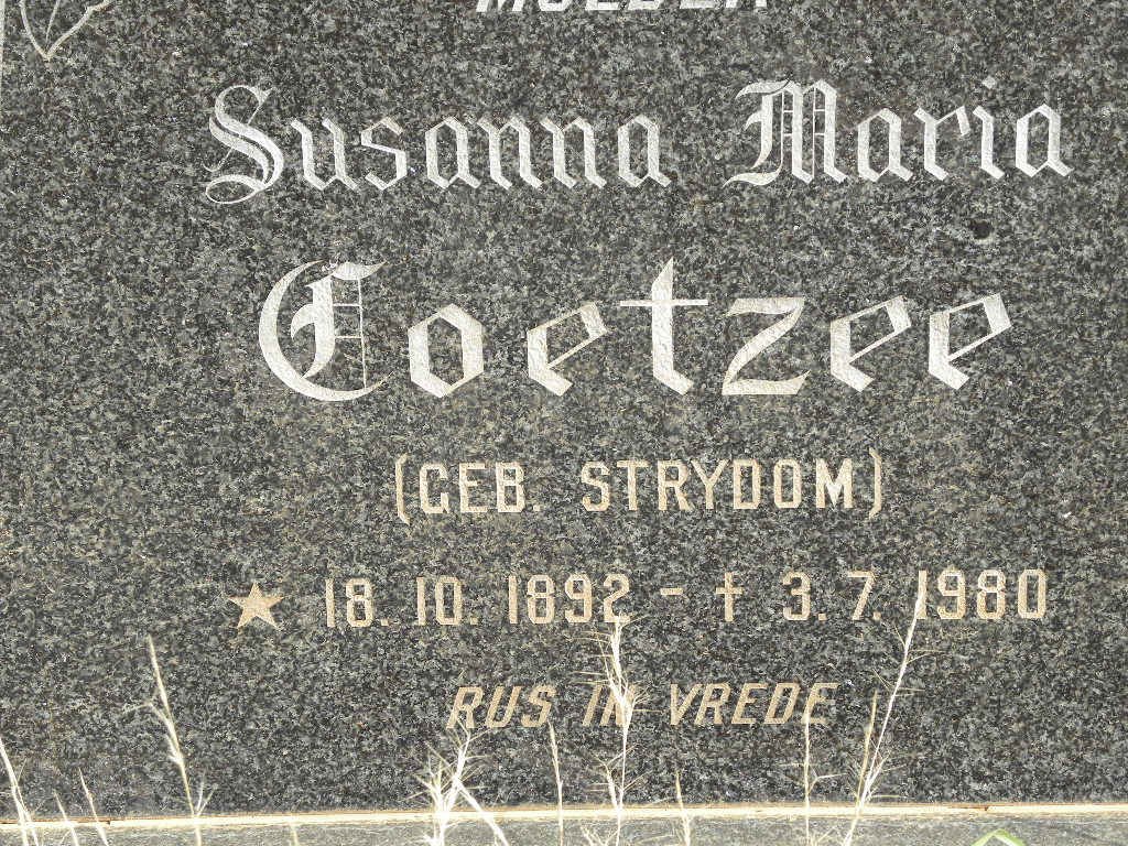 COETZEE Susanna Maria nee STRYDOM 1892-1980