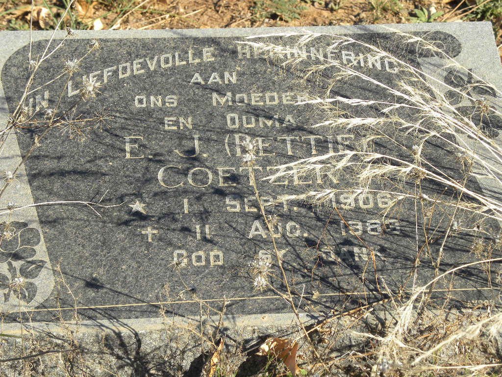COETZER E.J. 1906-1983