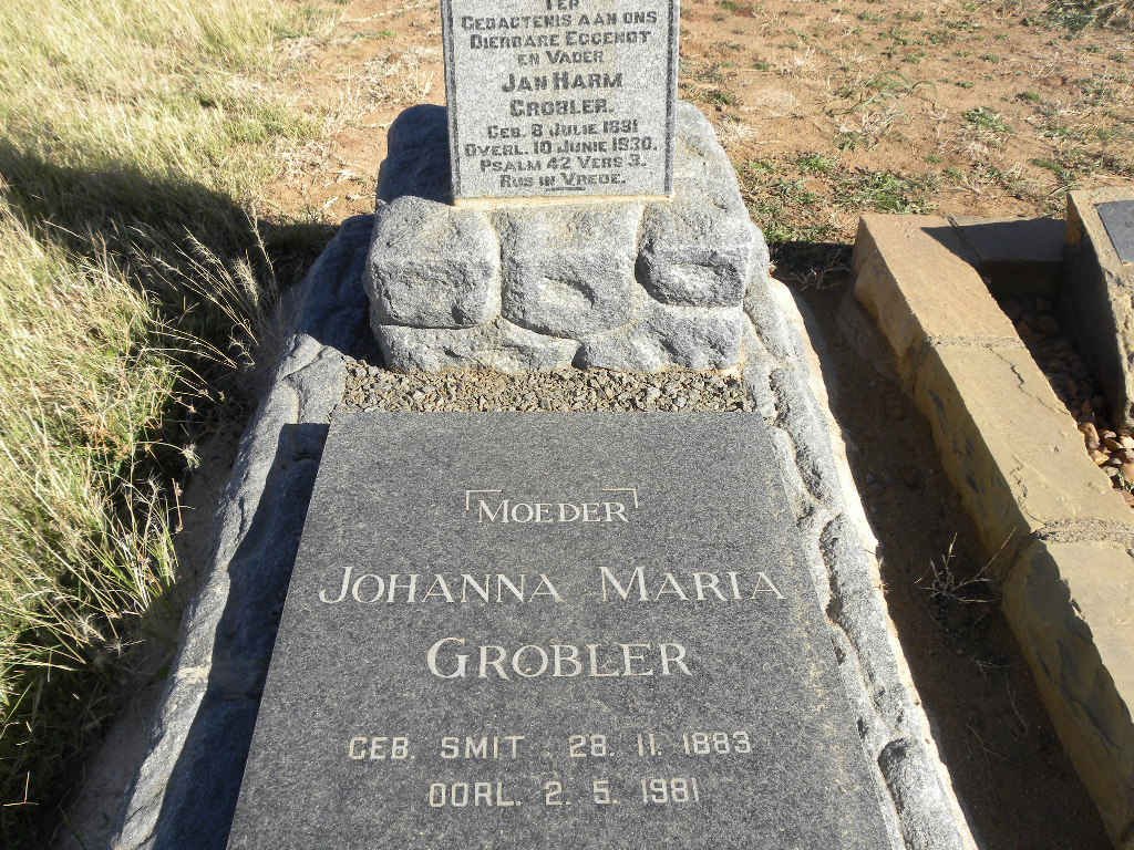 GROBLER Jan Harm 1881-1930 &amp; Johanna Maria SMIT 1883-1981