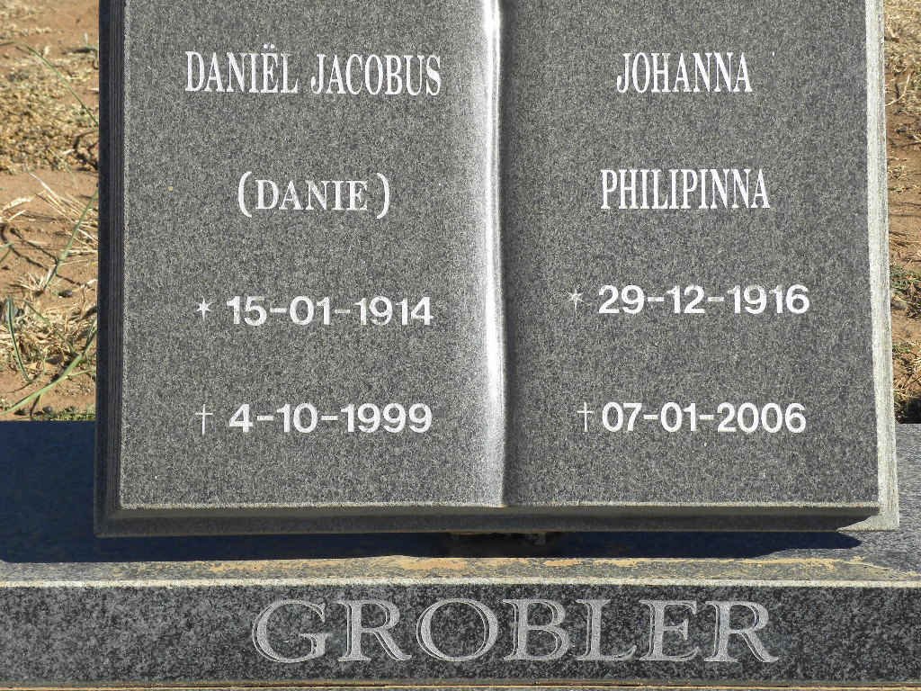 GROBLER Daniël Jacobus 1914-1999 &amp; Johanna Philipinna 1916-2006