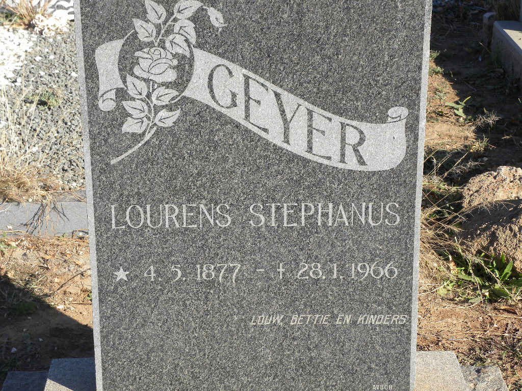 GEYER Lourens Stephanus 1877-1966