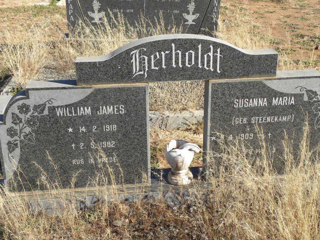 HERHOLDT William James 1918-1982 &amp; Susanna Maria STEENEKAMP 1909-