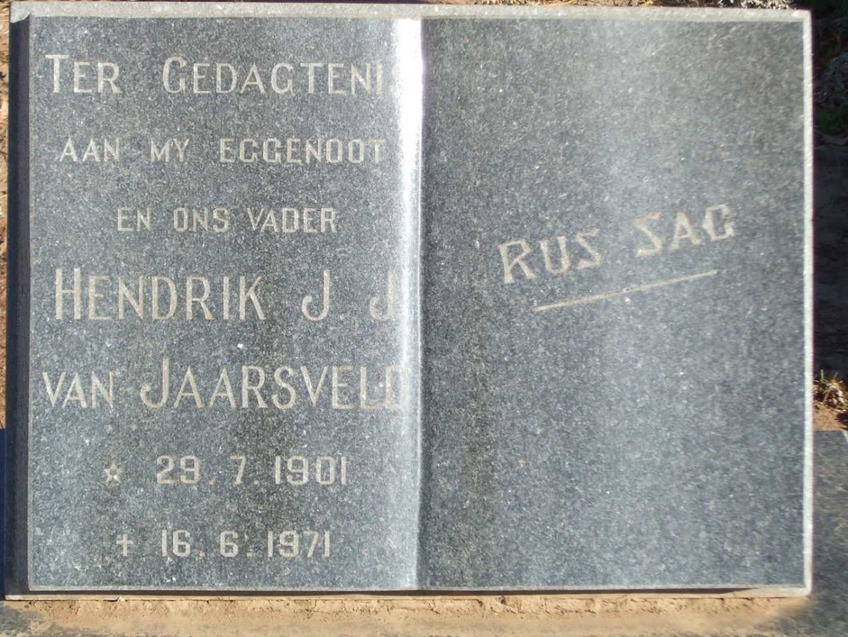 JAARSVELD Hendrik J.J., van 1901-1971