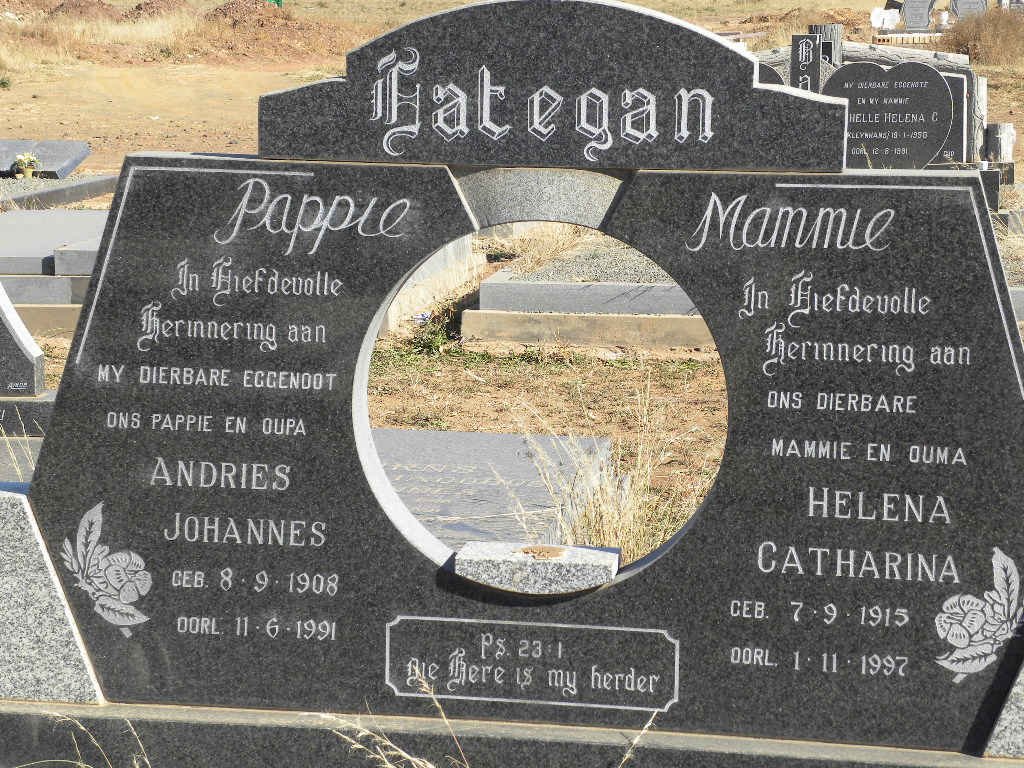 LATEGAN Andries Johannes 1908-1991 &amp; Helena Catharina 1915-1997