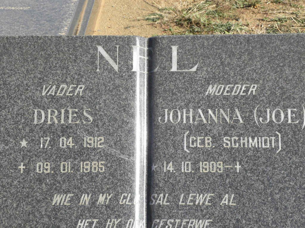 NEL Dries 1912-1985 &amp; Johanna SCHMIDT 1909-