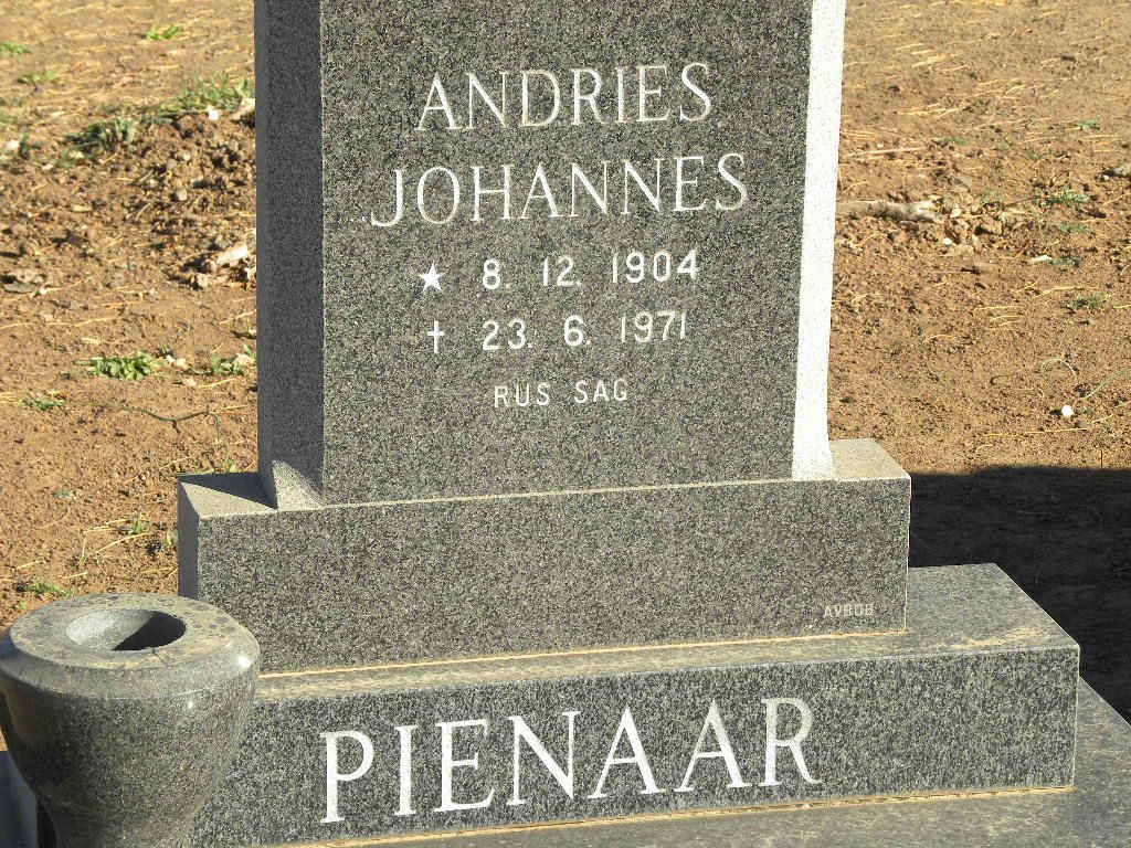 PIENAAR Andries Johannes 1904-1971