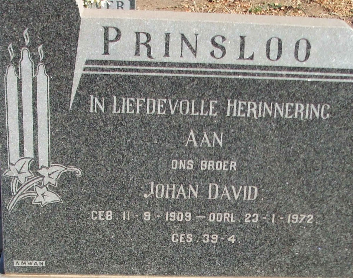 PRINSLOO Johan David 1909-1972