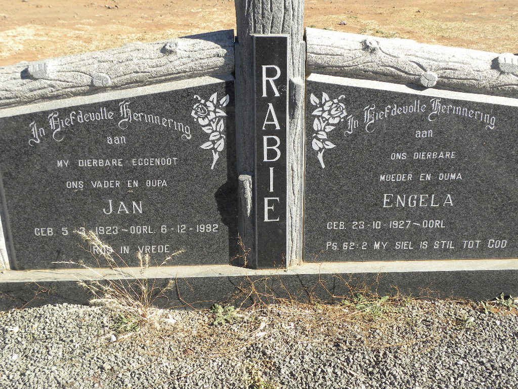 RABIE Jan 1923-1992 &amp; Engela 1927-