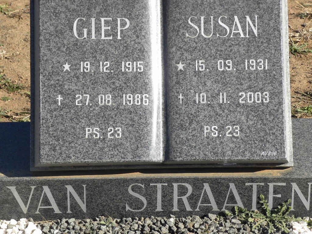 STRAATEN Giep, van 1915-1986 &amp; Susan 1931-2003