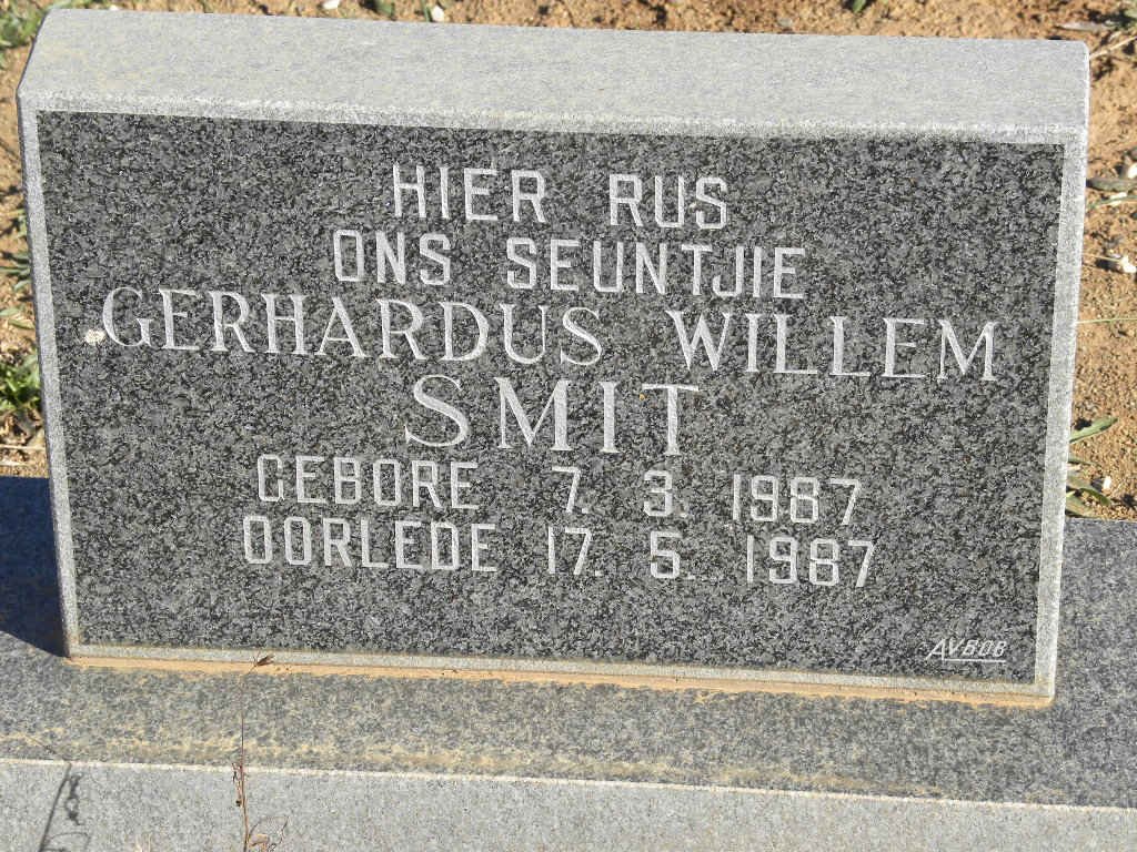 SMIT Gerhardus Willem 1987-1987