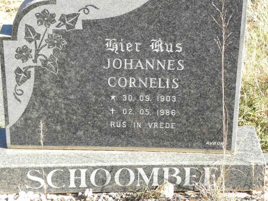 SCHOOMBEE Johannes Cornelis 1903-1986
