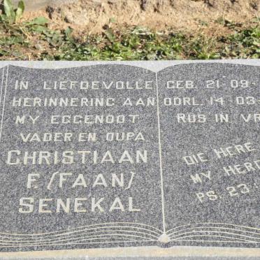 SENEKAL Christiaan F. 1937-1990