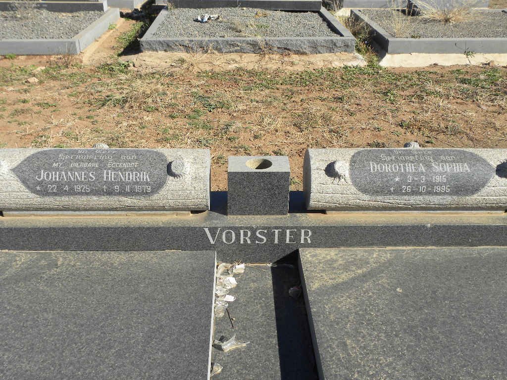 VORSTER Johannes Hendrik 1925-1979 &amp; Dorothea Sophia 1916-19959