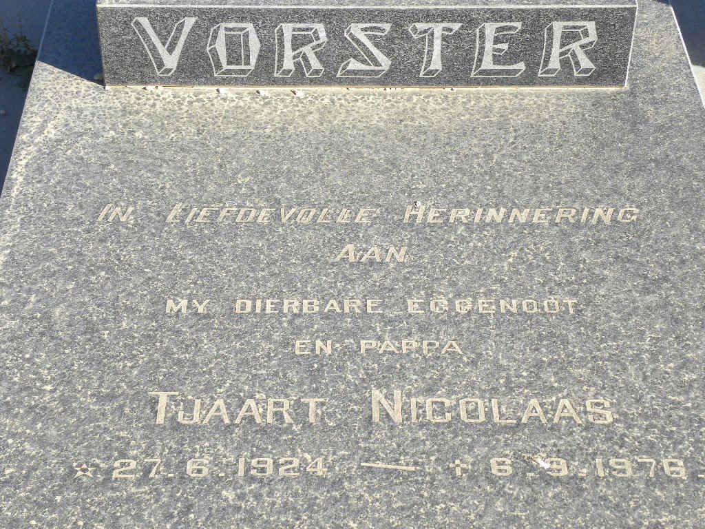 VORSTER Tjaart Nicolaas 1924-1976