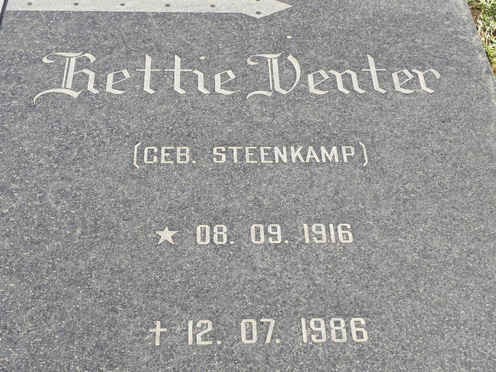 VENTER Hettie nee STEENKAMP 1916-1986