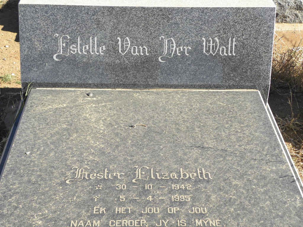WALT Hester Elizabeth, van der 1942-1995