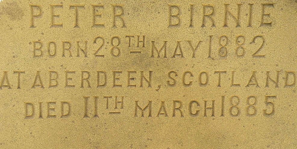 BIRNIE Peter 1882-1885