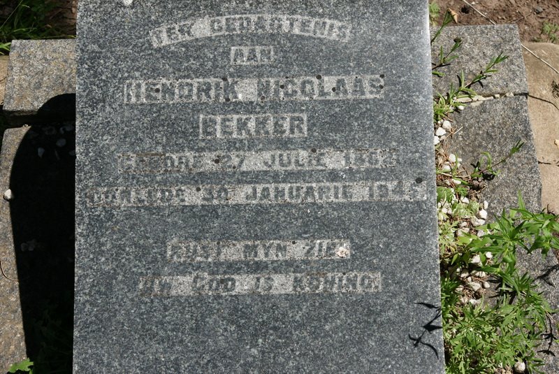 BEKKER Hendrik Nicolaas 1862-1945
