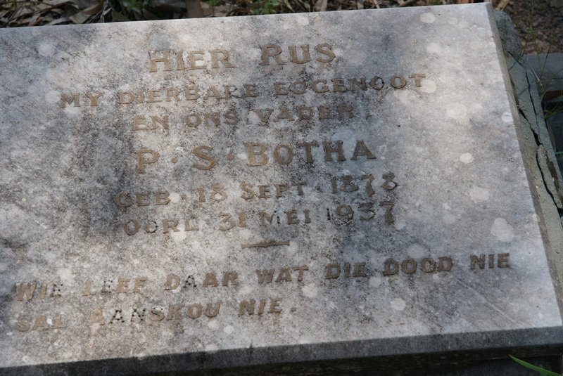 BOTHA P.S. 1878-1937