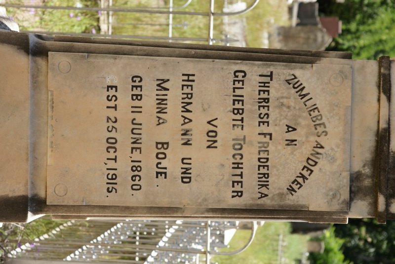 BOJE Therese Frederika 1860-1915