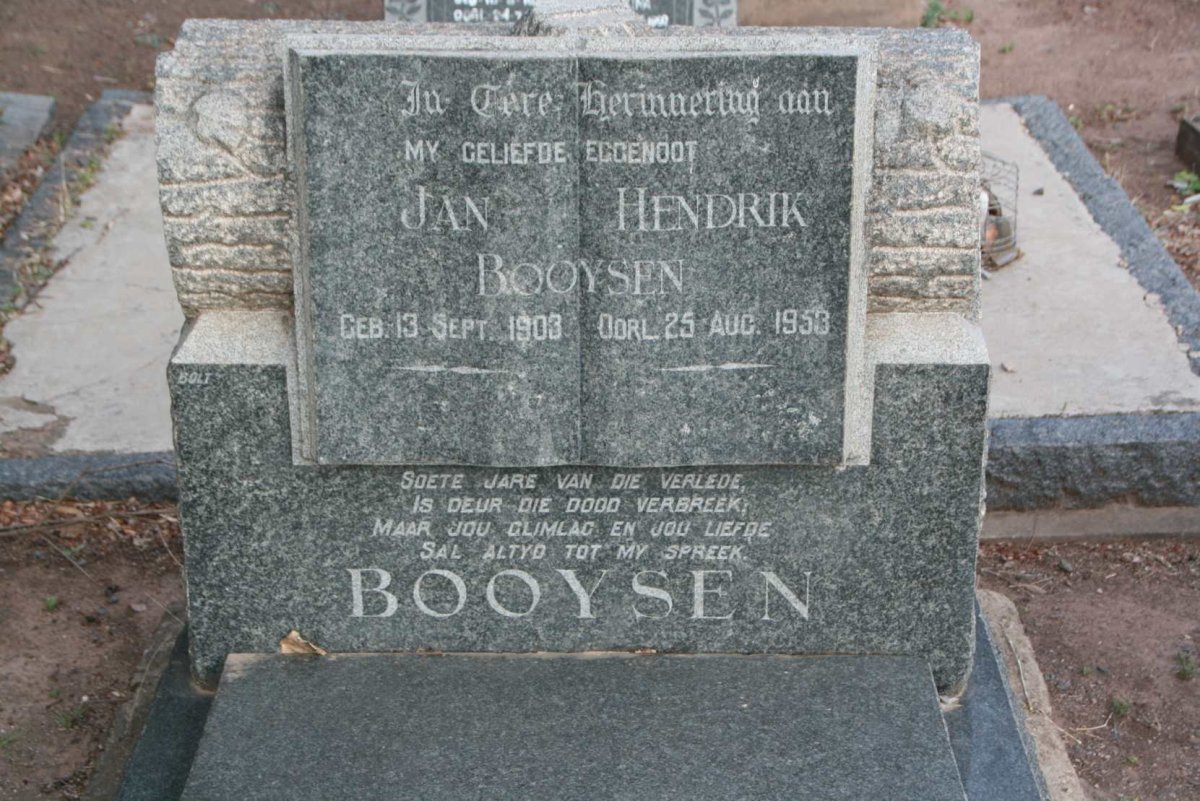 BOOYSEN Jan Hendrik 1903-1953