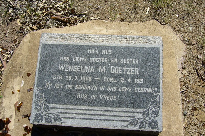 COETZER Wenselina M. 1906-1921