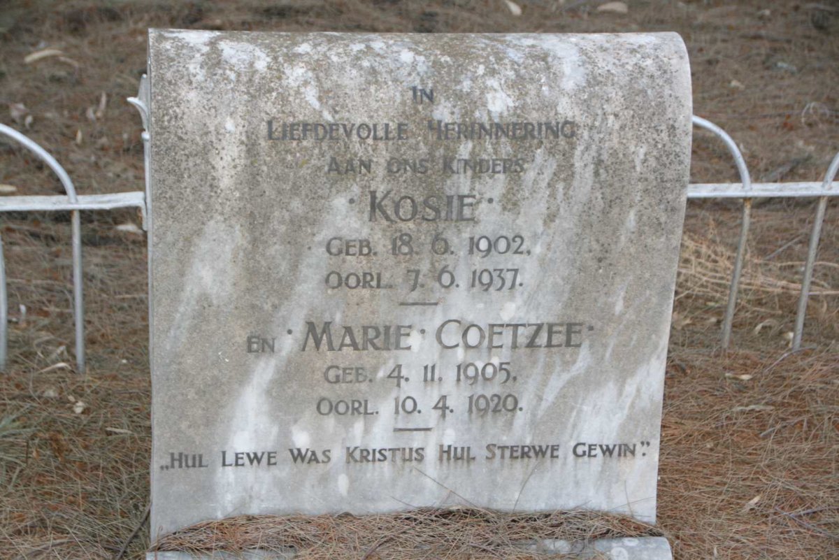 COETZEE Kosie 1902-1937 :: COETZEE Marie 1905-1920