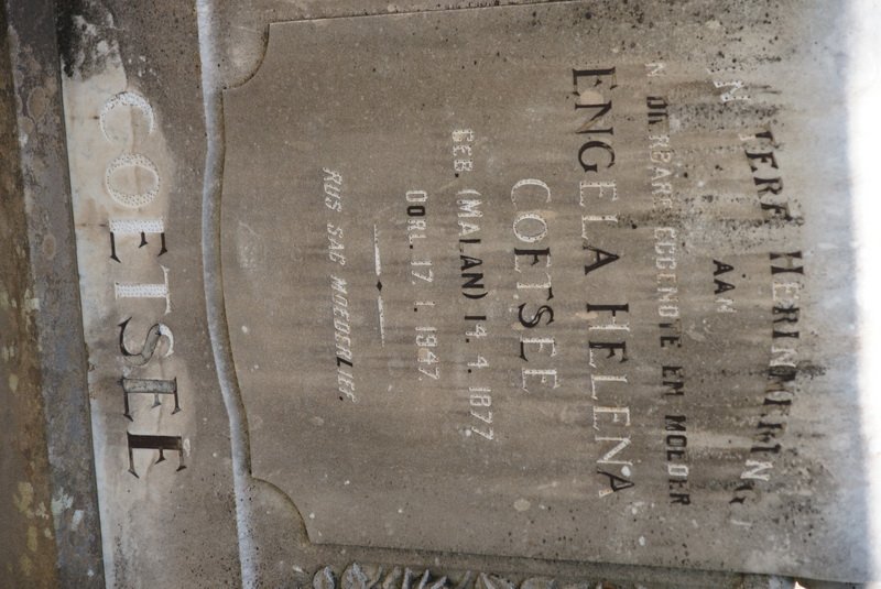 COETSEE Engela Helena nee MALAN 1877-1947