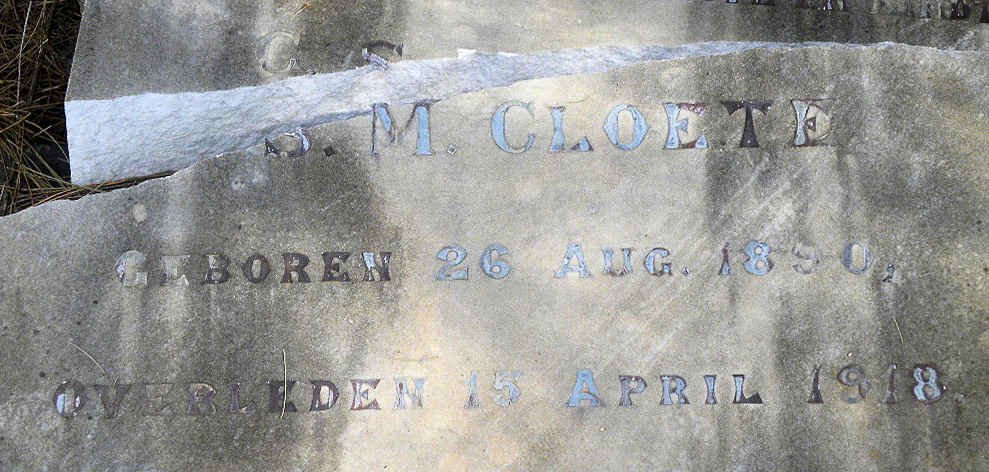 CLOETE G.S.M. 1890-1918
