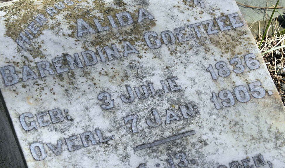 COETZEE Alida Barendina 1836-1905