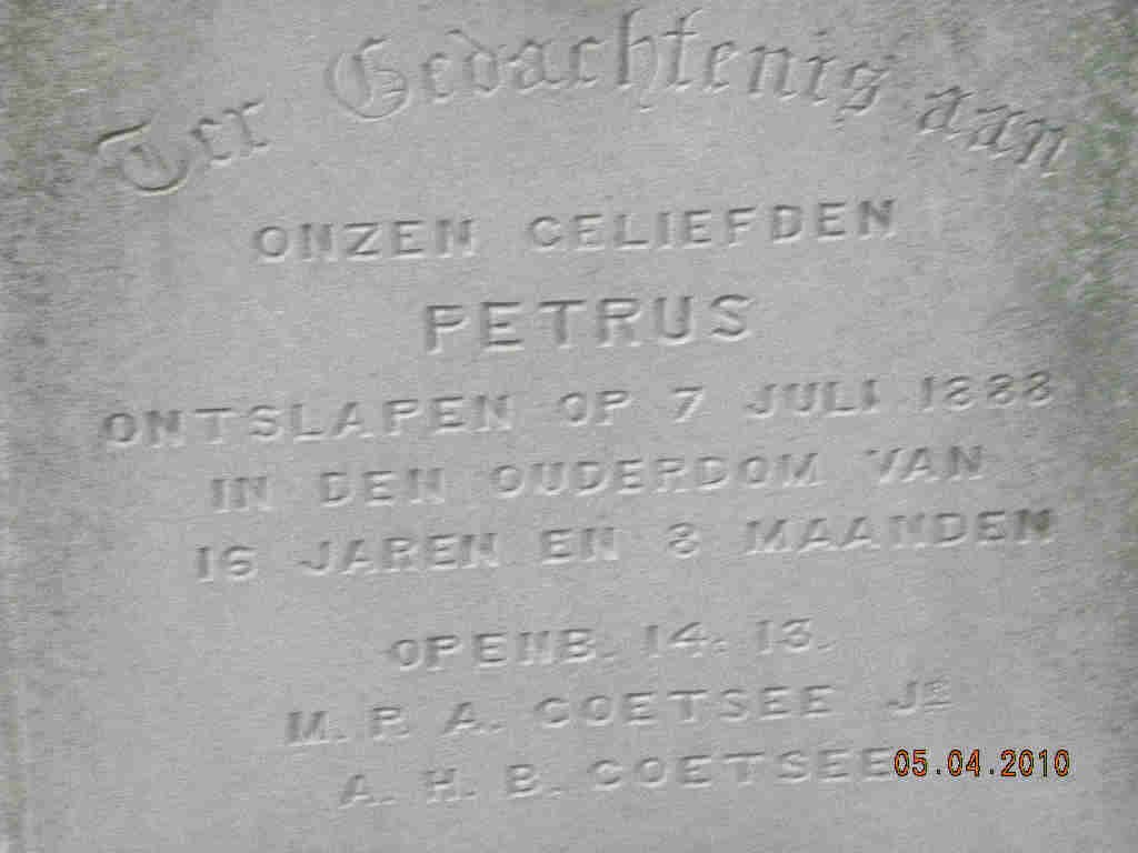 COETSEE Petrus -1888