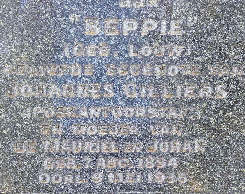 CILLIERS Beppie nee LOUW 1894-1936