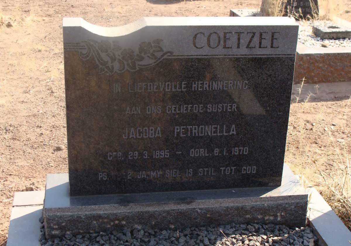 COETZEE Jacoba  Petronella 1895-1970