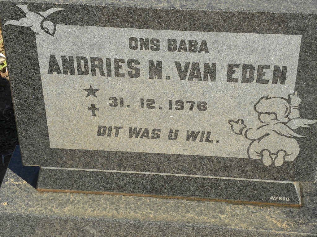 EDEN Andries M, van 1976-1976