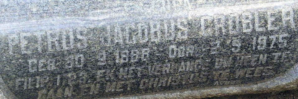 GROBLER Petrus Jacobus 1888-1975