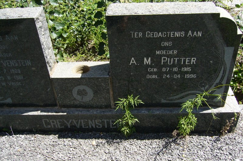 GREYVENSTEIN A.M. nee PUTTER 1915-1996
