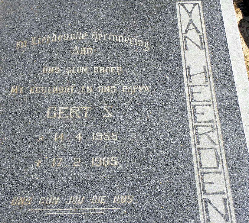 HEERDEN Gert S, van 1955-1985