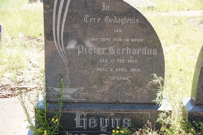 HEYNS Pieter Gerhardus 1924-1948