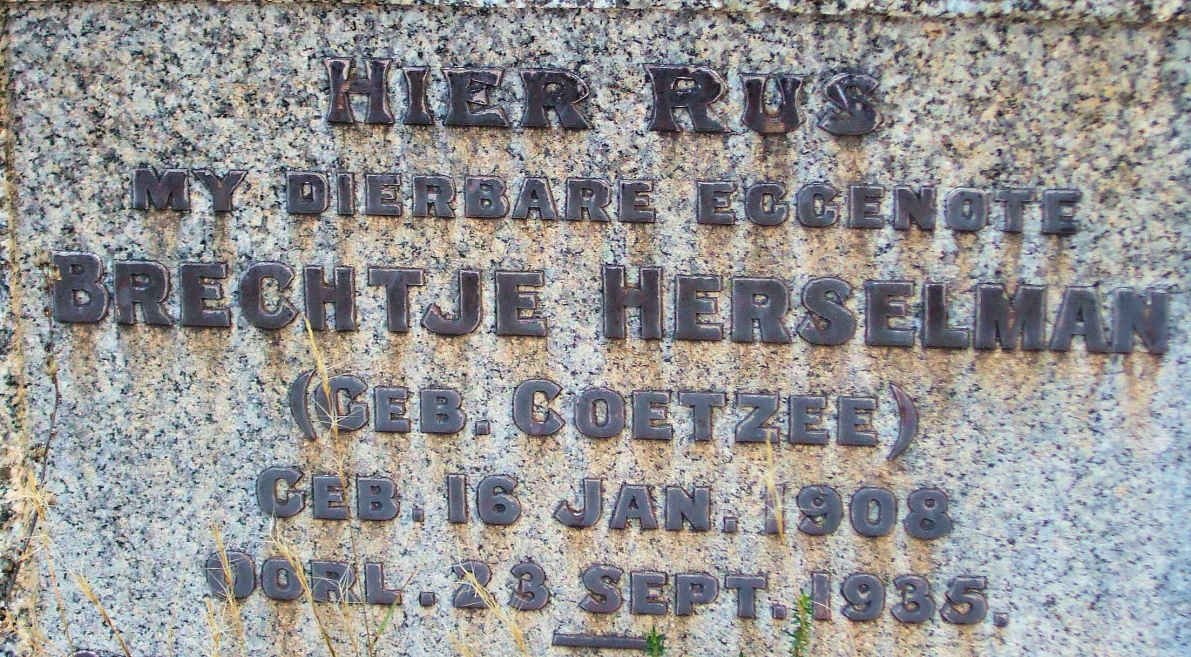 HERSELMAN Brechtje nee COETZEE 1908-1935
