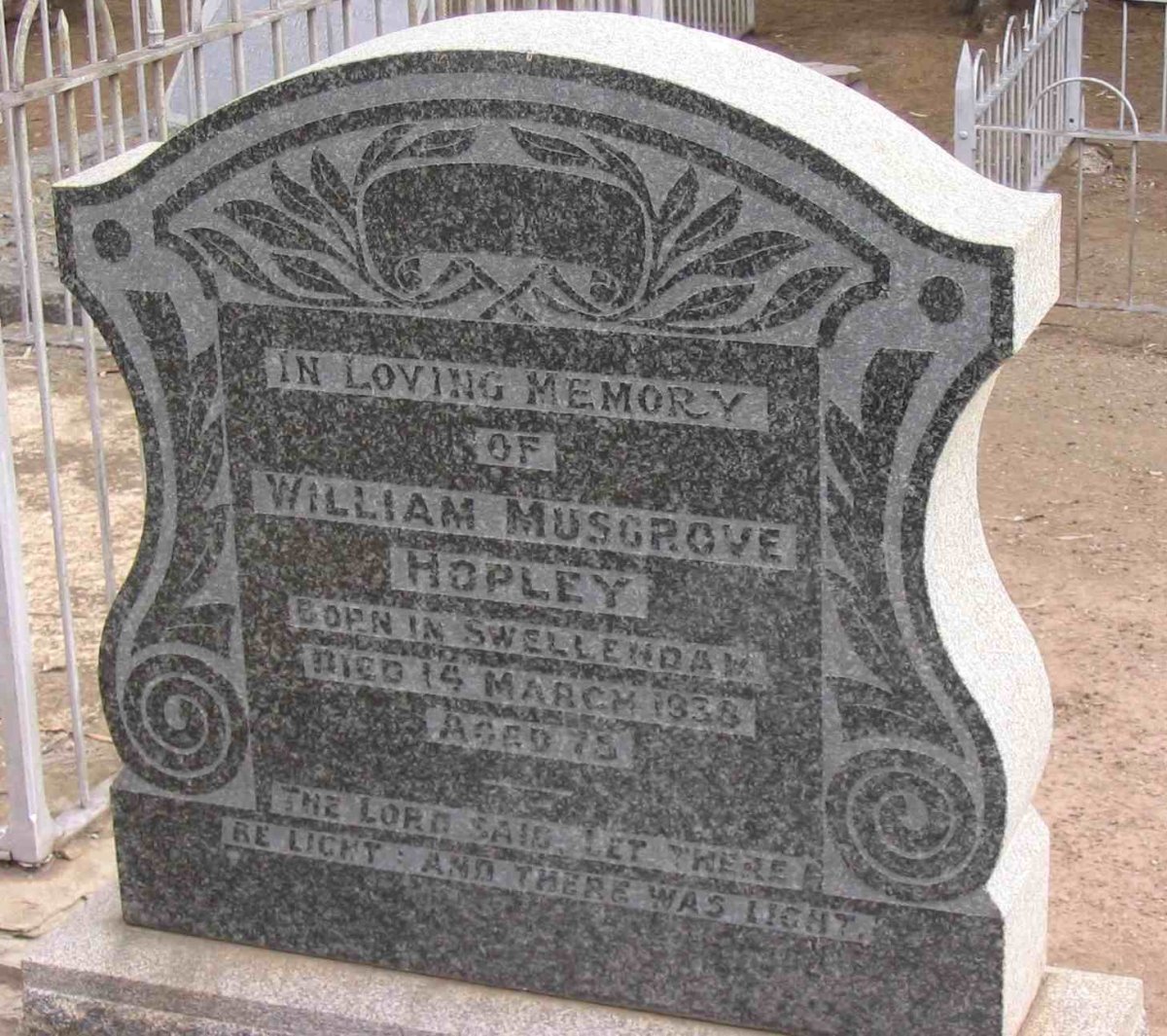 HOPLEY William Musgrove -1938