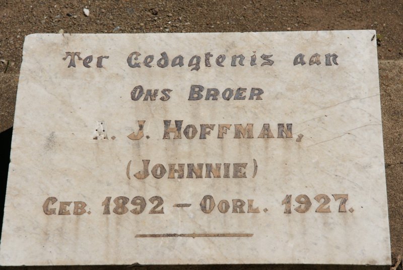 HOFFMAN A.J. 1892-1927