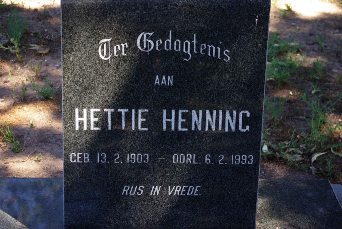 HENNING Hettie 1903-1993