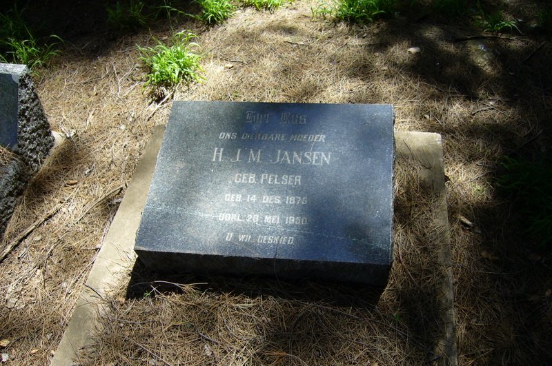 JANSEN H.J.M. nee PELSER 1875-1950