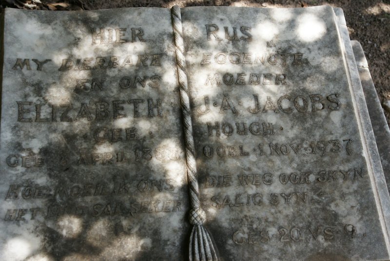 JACOBS Elizabeth J.A. nee HOUGH 1888-1937