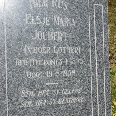 JOUBERT Elsje Maria nee THERON previously LOTTER 1875-1958