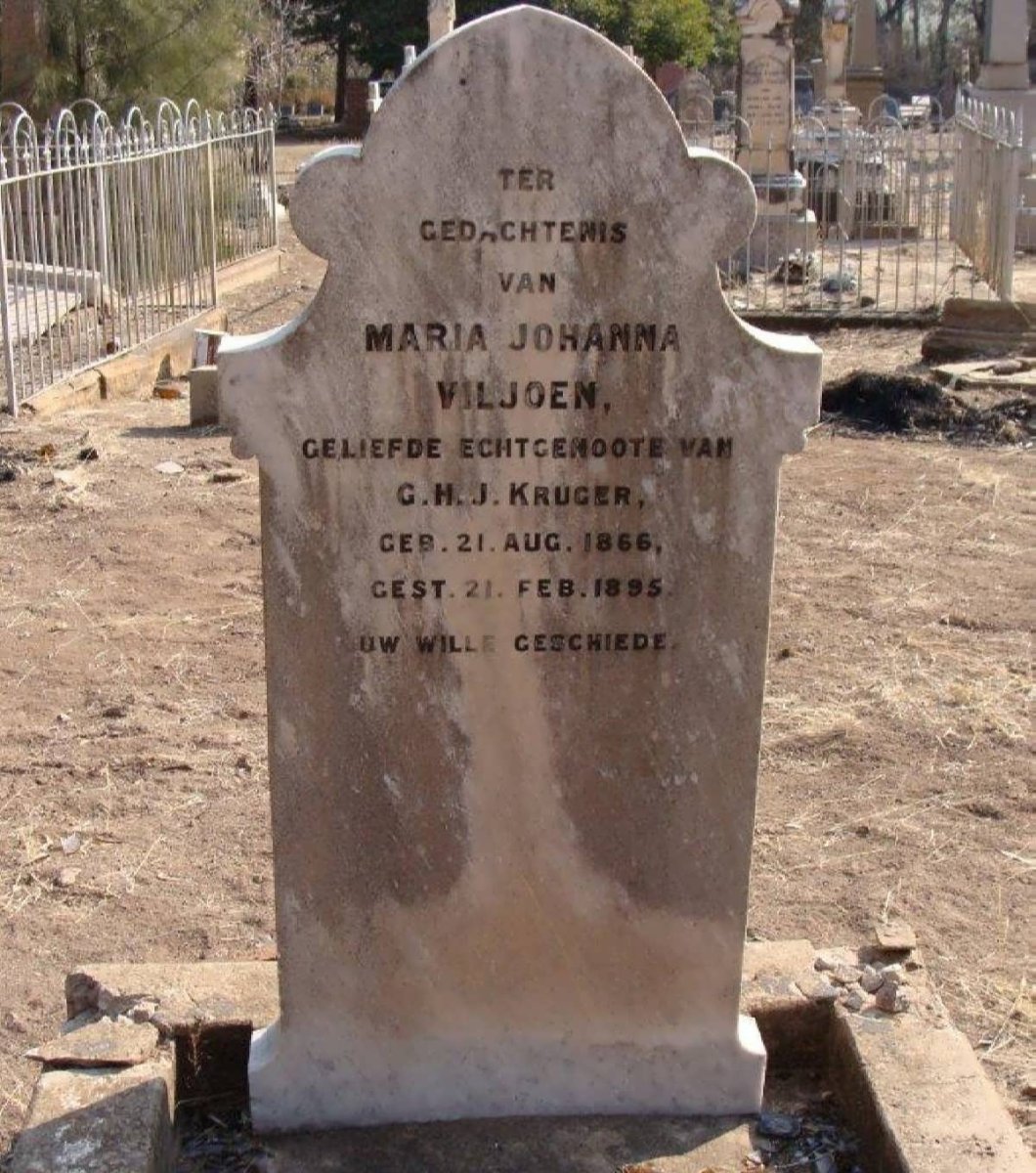KRUGER Maria Johanna nee VILJOEN 1866-1895