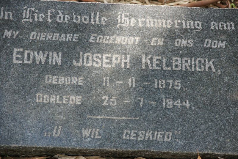 KELBRICK Edwin Joseph 1875-1944
