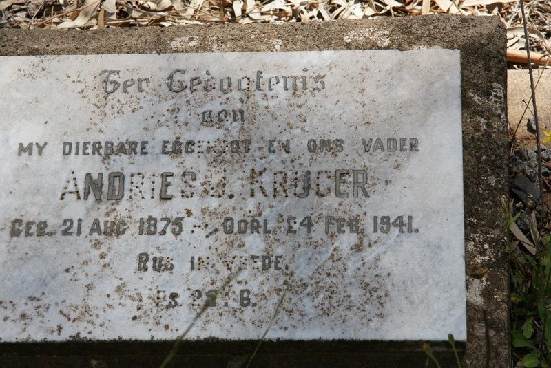 KRUGER Andries U. 1875-1941