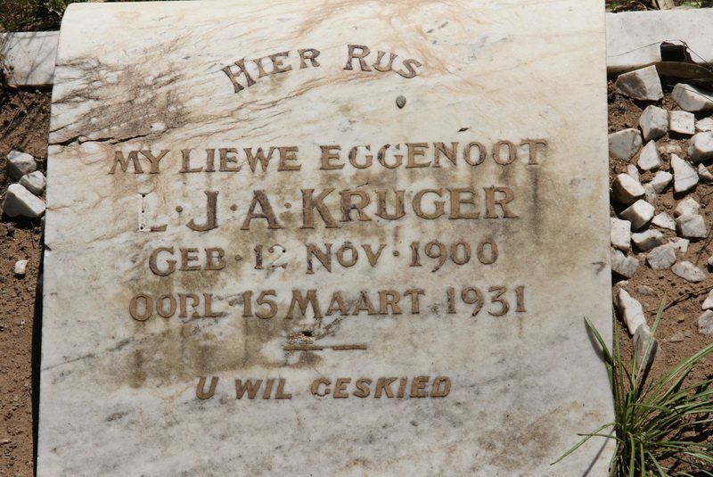 KRUGER L.J.A. 1900-1931