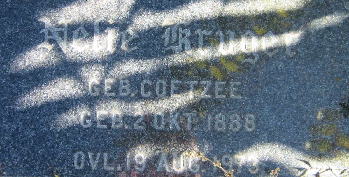 KRUGER Nelie nee COETZEE 1888-1973